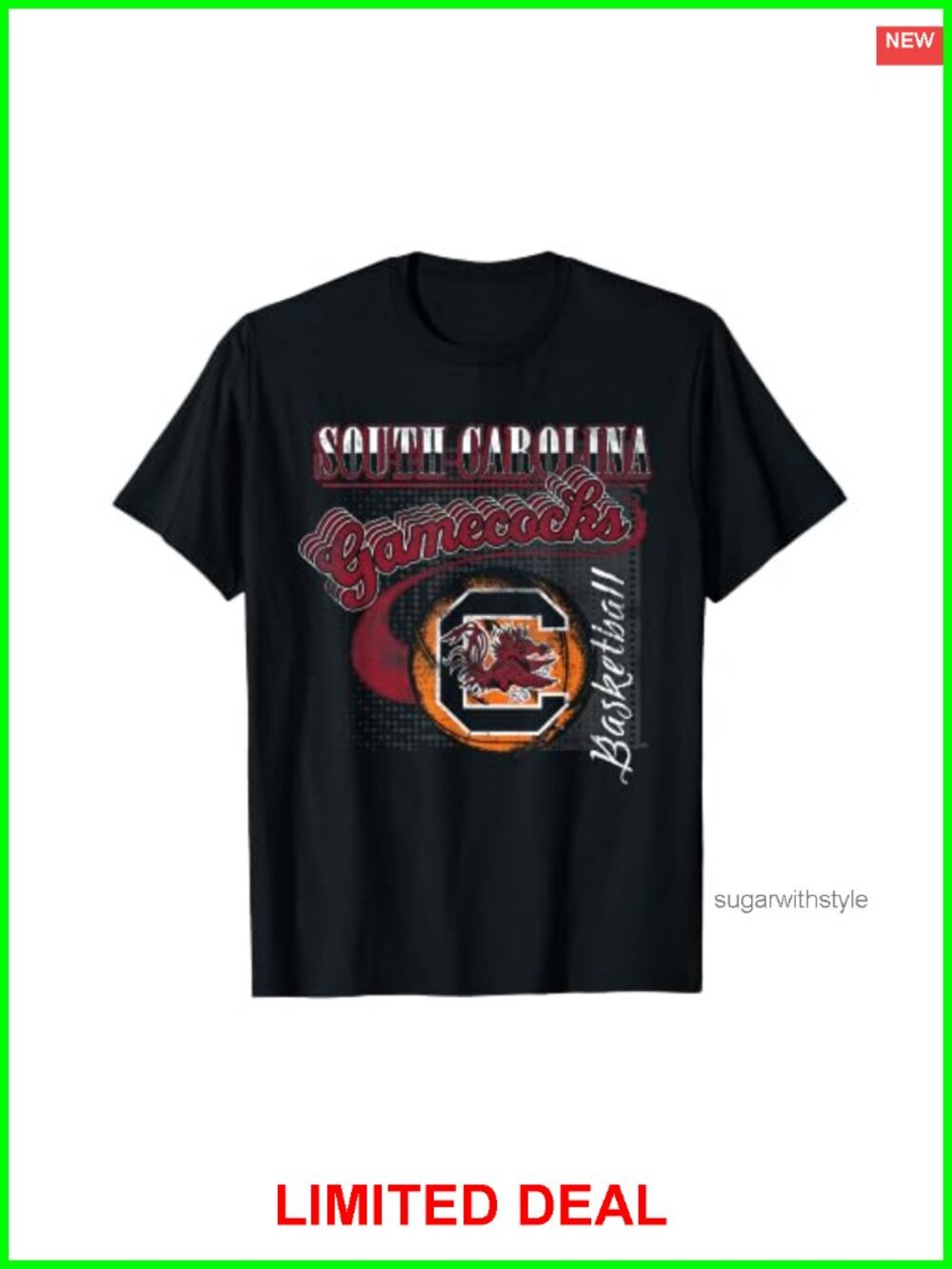 South Carolina Gamecocks Basketball Retro Crew Neck Tee NCAA Fan Shirt